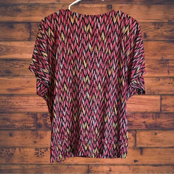5 for $25🔥XL Chaus New York Pink Multi-Color Pink Half Zip Blouse - Picture 2 of 5